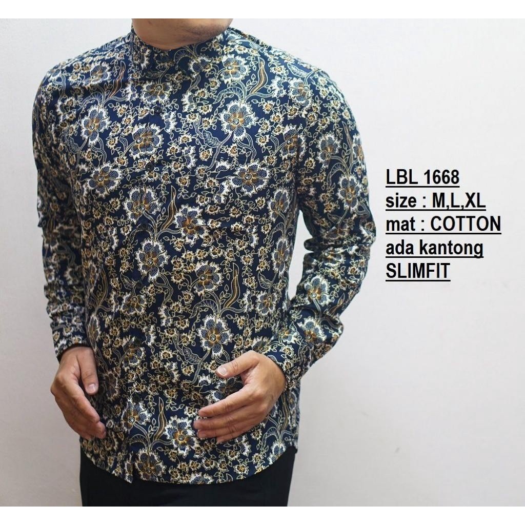 KEMEJA BATIK PRIA SLIM FIT LENGAN PANJANG BEST SELLER VR15