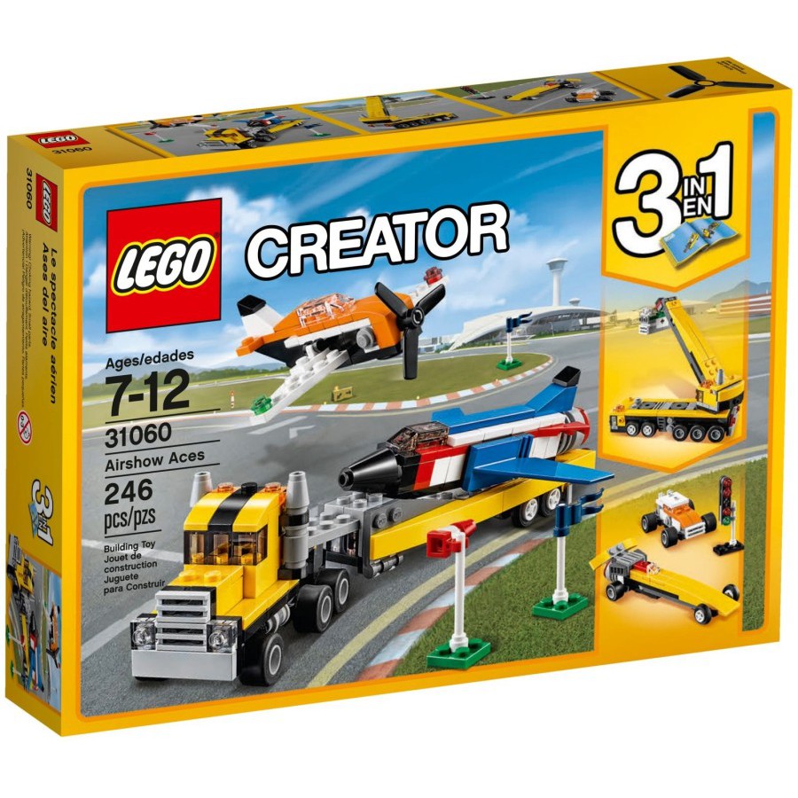 LEGO Creator 3in1-31060 Airshow Aces Set Toy Model Plane Jet Truck Car