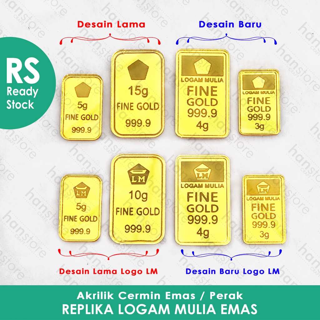 RS Replika logam mulia emas 15gr - 100gr Desain Lama &amp; Desain BARU untuk mahar / Dekorasi / Mahar