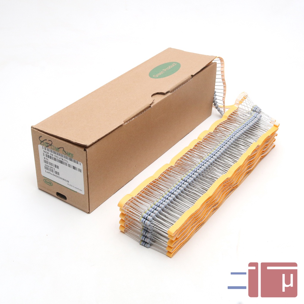 x10 Resistor 47R 47 Ohm 1W Metal Oxide 5% Taiwan Kaki Tembaga