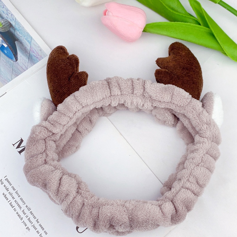 Bandana Bando Mandi Telinga Rusa Hairband Korea Lucu Headband Wanita Fashion Rajut Ikat Kepala