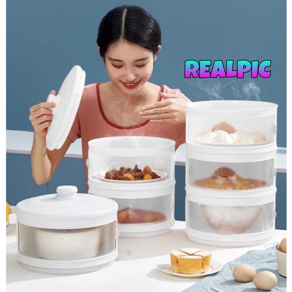 ( BISA COD ) PROMO Rak Makanan 5 Susun / Tudung Saji 5 Susun / Food Cover / Penutup Makanan 5 Susun / Tutup Makanan / Penutup Makanan Insulasi Tahan Panas