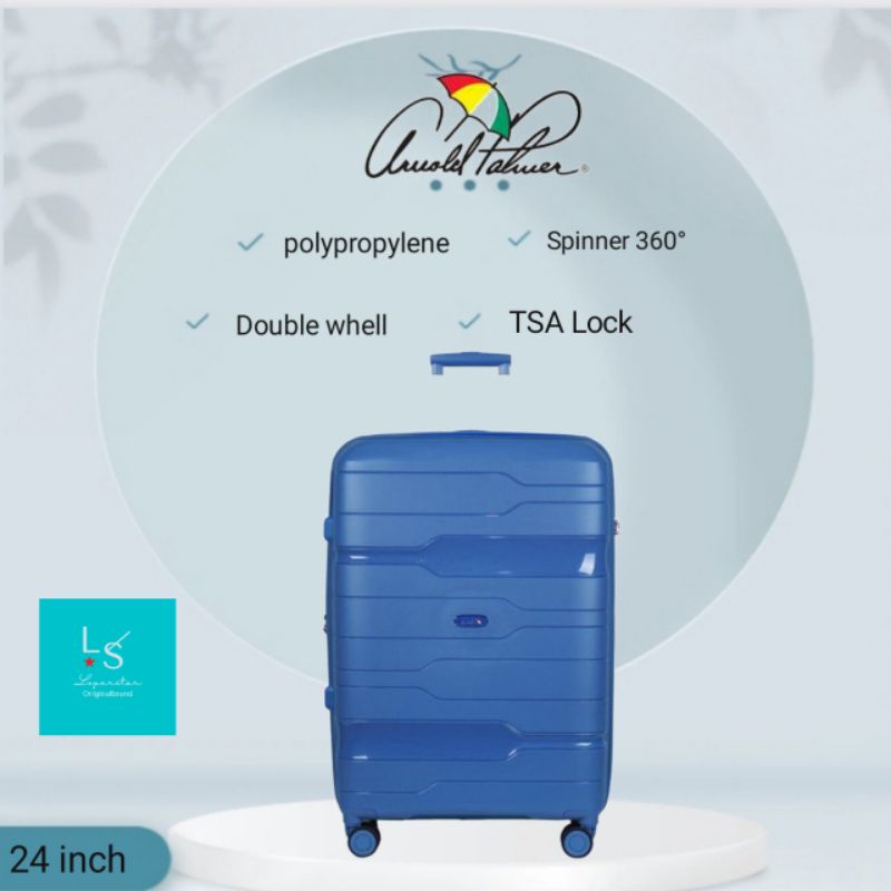 koper 24 inch Arnold Palmer spinner TSA Lock expand blue | biru