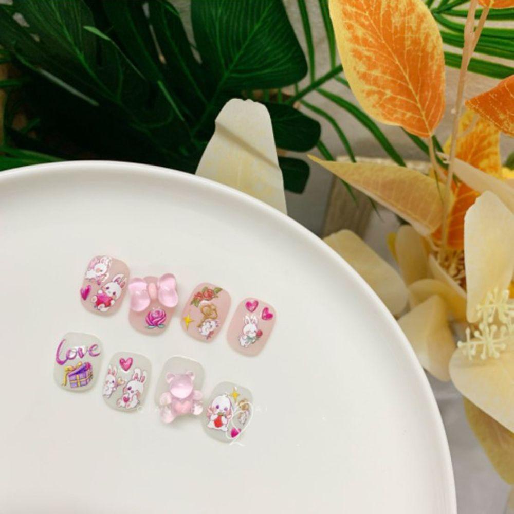 AUGUSTINA Agustina Stiker Nail Art Sweet Relief Donut Floret Little Bear Perekat Manikur Aksesoris