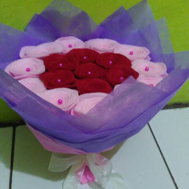 Bunga flanel, buket bunga, buket mawar, bujet bunga flanel mawar