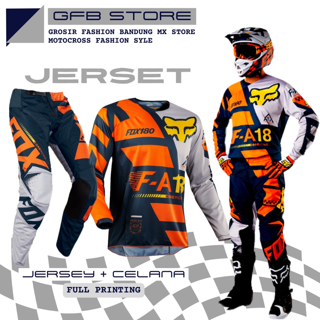 Jersey set Celana Motocross Motor Trail Adventure Trabas Type F.NOS18