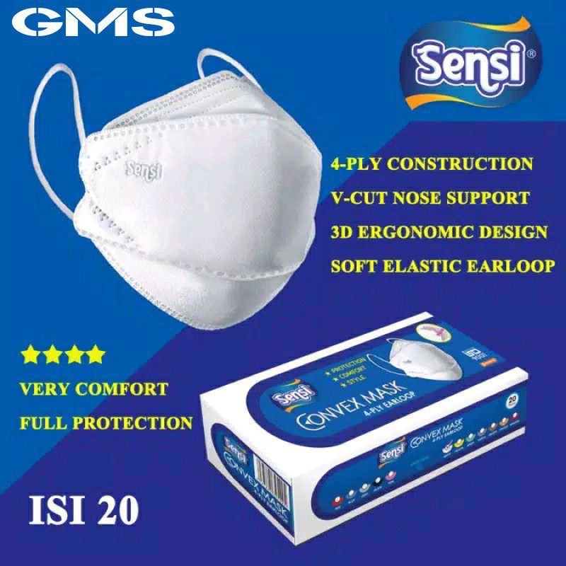 Masker Sensi Convex 4 Ply Per Box isi 20 Pcs / Sensi Convex Mask