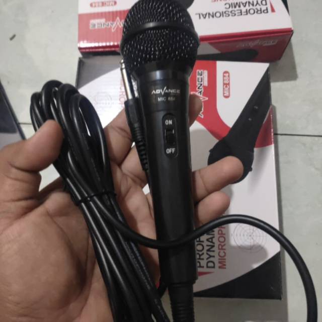 Advance Mic Karaoke Profesional Dynamic Microphone Mic Kabel MIC-884 Jack Besar 6,5MM