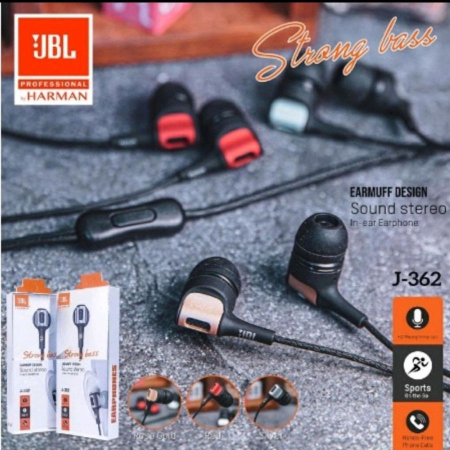 Handsfree JBL J-362 Earphone J362 Headset Strong Bass J-362