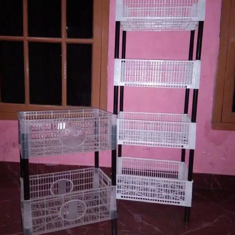 【Penjualan SUPER】 RAK KERANJANG SUSUN RAK SUSUN DAPUR Rak Dapur Keranjang Serbaguna Rak Susun
