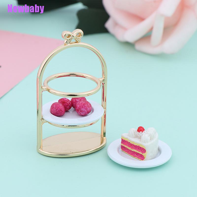 (Newbaby) Mainan Miniatur Nampan Kue / Buah Skala 1: 12 Untuk Dekorasi Rumah Boneka