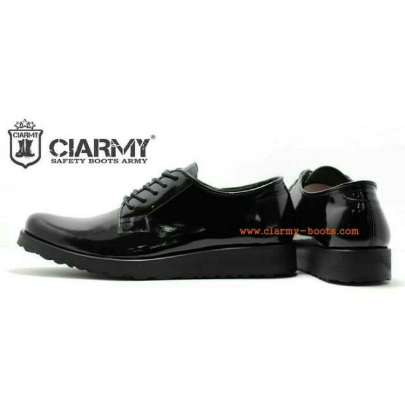 Sepatu pdh kulit kilap tni polri model gibson ciarmy type c017t