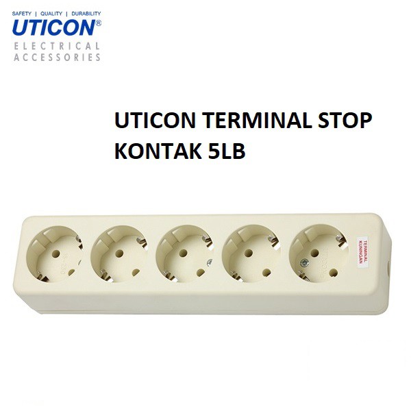 UTICON Stop Kontak 5 Lubang - Terminal Kuningan Colokan Listrik ST 158