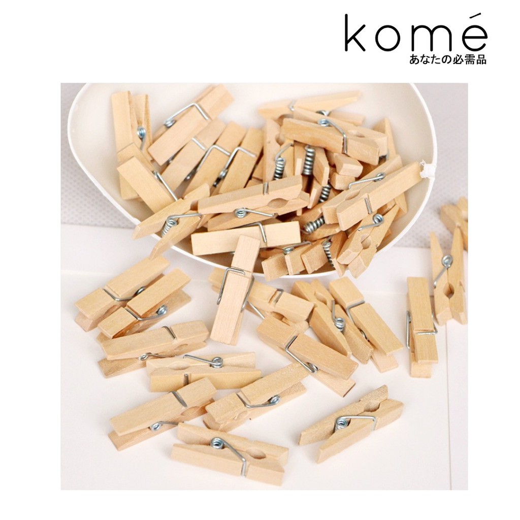 Wooden Clip Set 10_3.5 cm (Natural) / Penjepit Kayu Natural Polos / Polaroid Foto Note Gantung