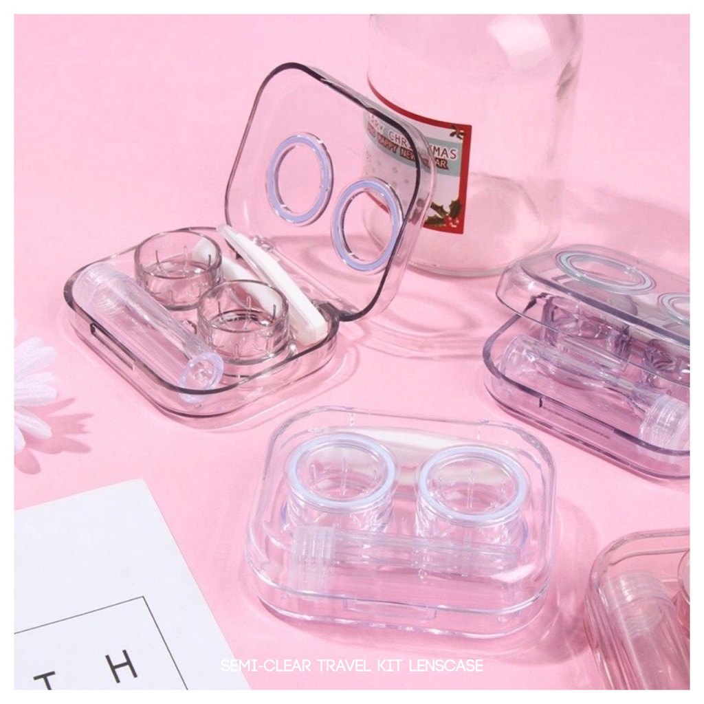 MIKHAYLOVESHOP Semi Clear Travel Lenscase Kit | Tempat Softlens