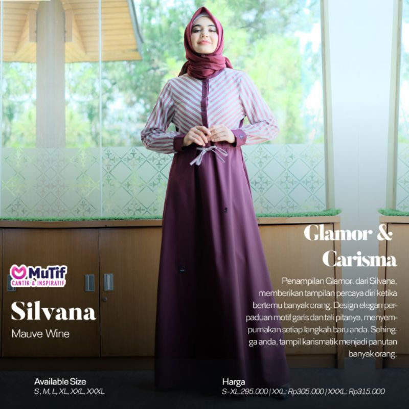 Mutif MV 33 Silvana Mauve Wine - Mutif Silvana Medal Bronze - Baju Muslim Gamis Dress Premium Ori