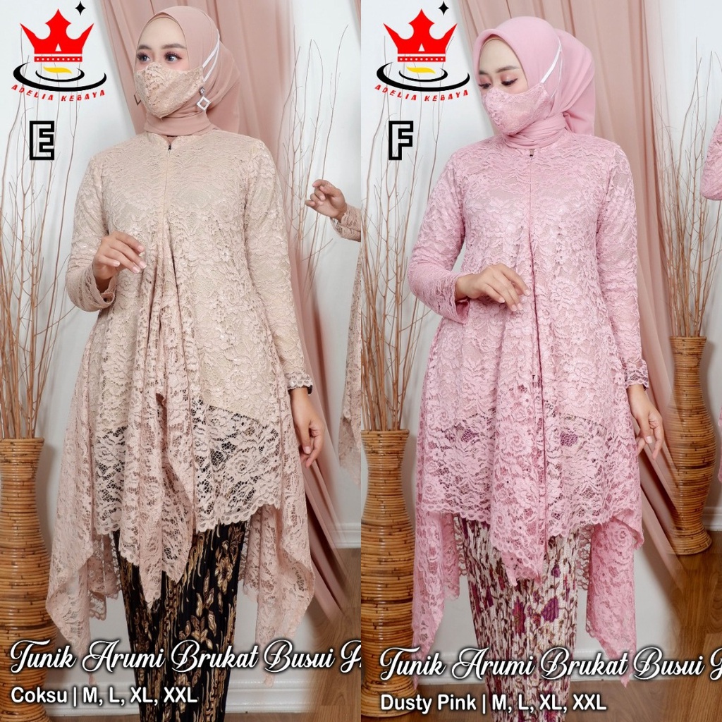 Setelan Kebaya Modern Brukat Arumi Aneka Pilihan Warna