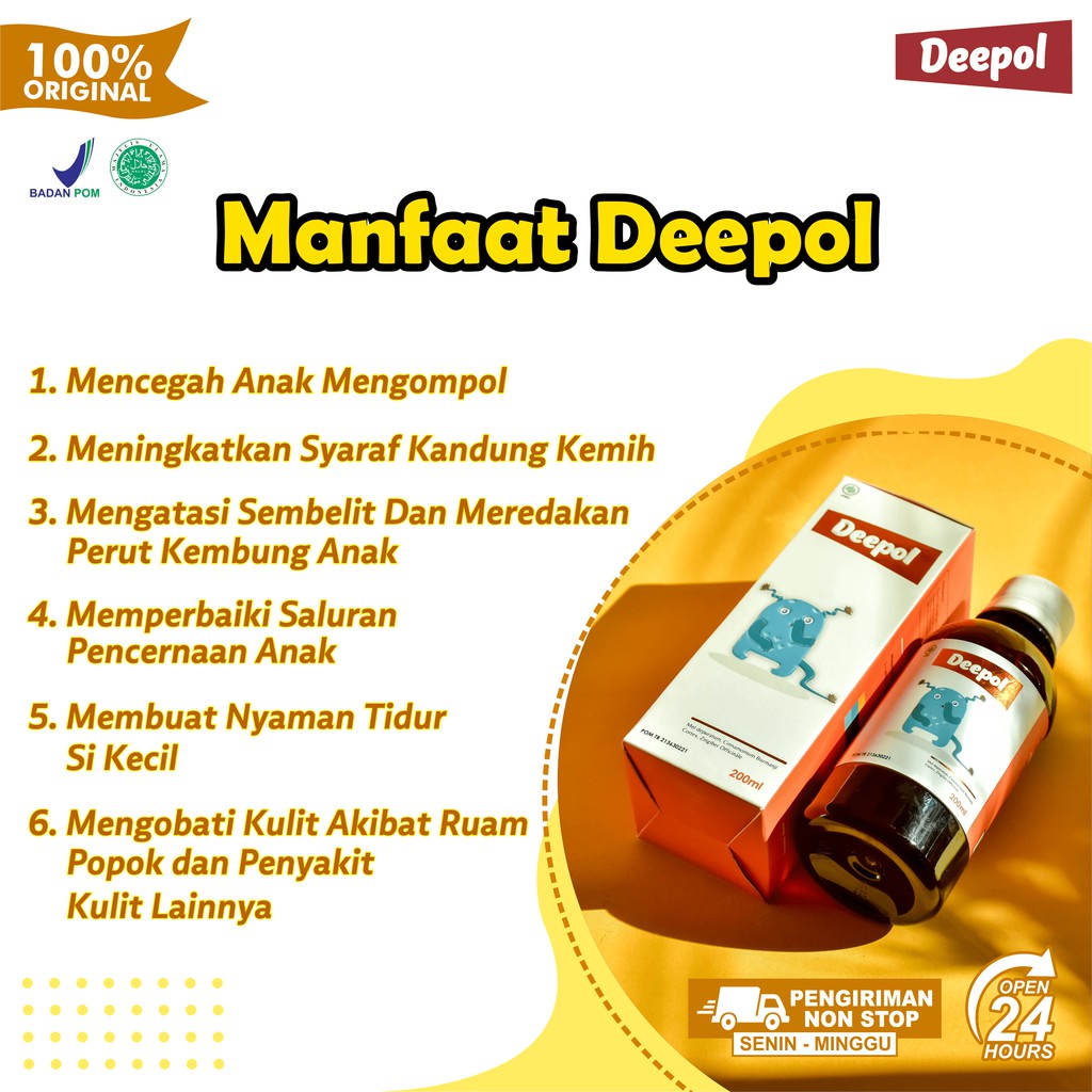 Madu Deepol - Solusi Atasi Anak Gampang Ngompol Ompol &amp; Perlancar Saluran Pencernaan Anak Grab Gosend Isi 200ml