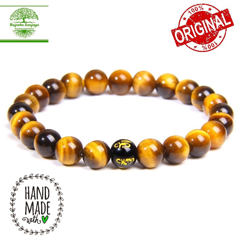 Gelang Six Mantra Batu Howlite Onyx Tiger Eye Labradorite