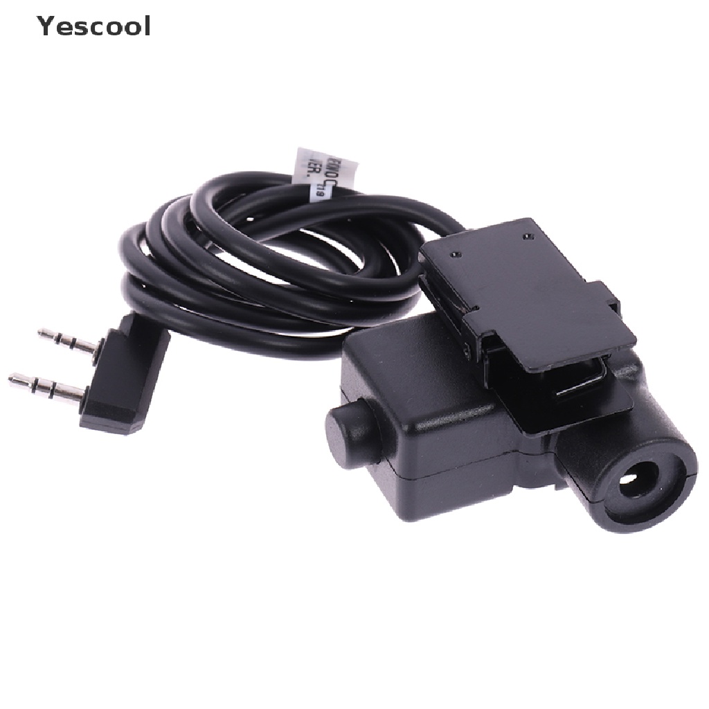 Yescool Z-TAC U94 Headset PTT Radio Militer 2 Pin Warna Hitam Untuk Kenwood