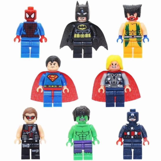Lego Minifigures Superhero Marvel Avengers Spiderman Batman Minifigure