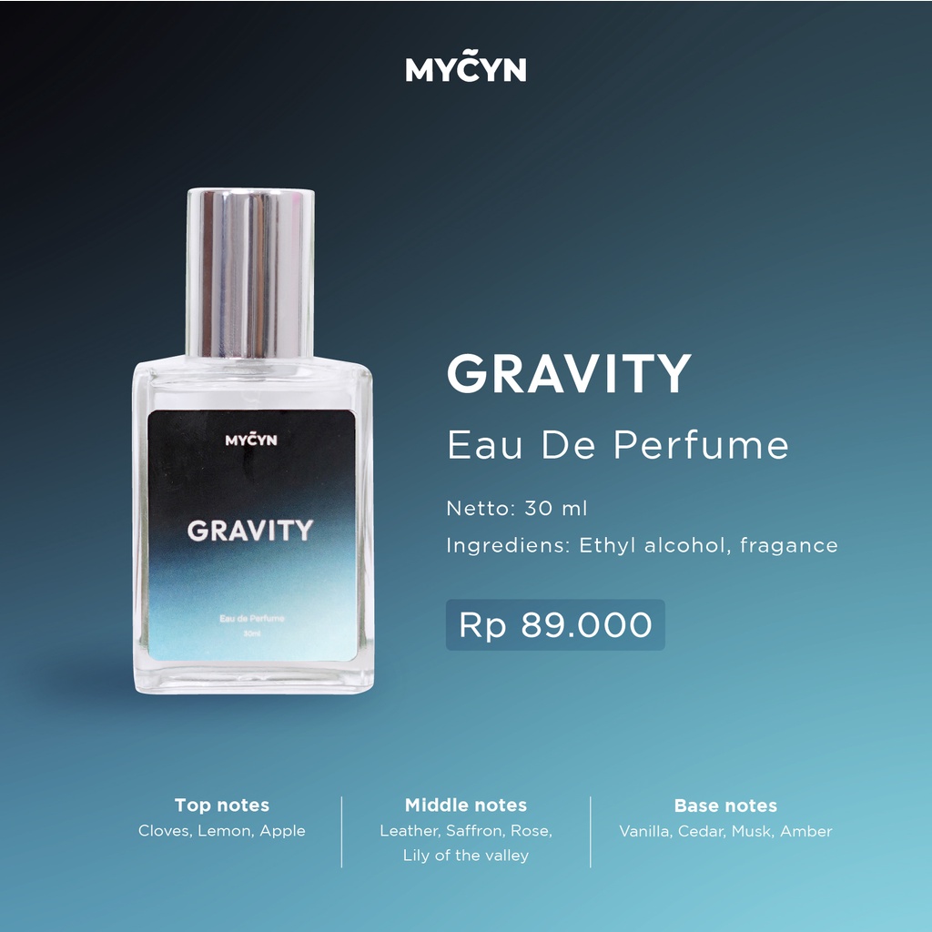 Mycyn Parfume Gravity - Eau De Parfume Pria Elegan Tahan 12 Jam