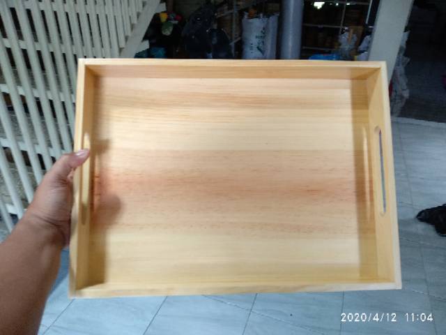 Nampan Kayu / Baki Kayu / Tray Kayu Pinus 40 x 30 x 5