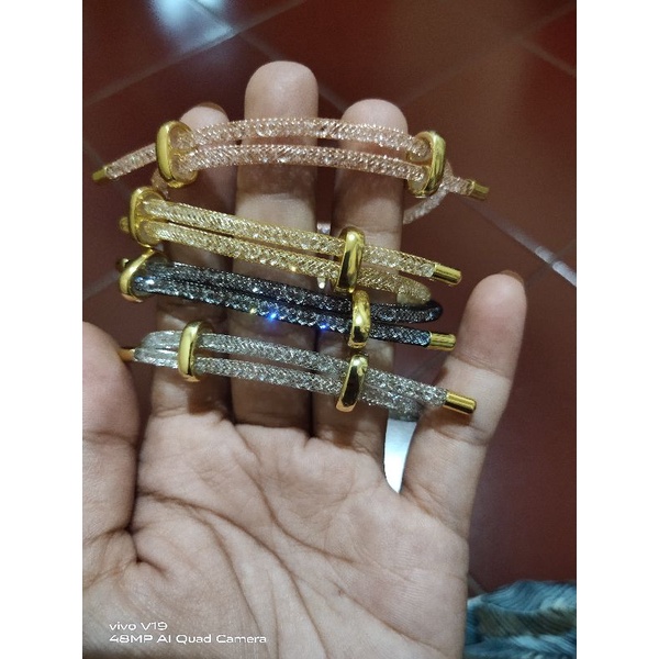 gelang kawat crystal serut / Gelang Kawat gliter serut