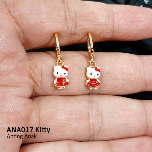 Xuping-anting anak hello kitty cat berlapis emas