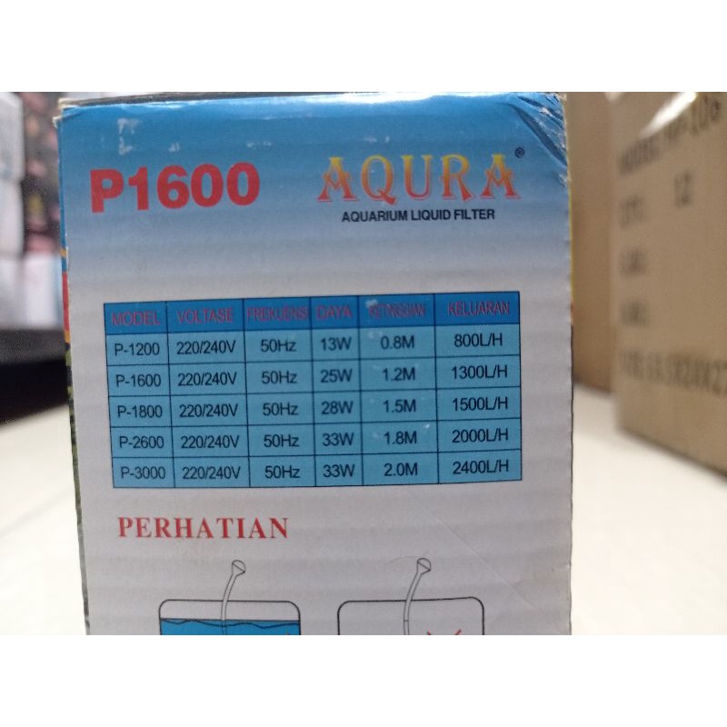 PROMO MURAH POMPA AQUARIUM KOLAM HIDROPONIK AQURA P 1600