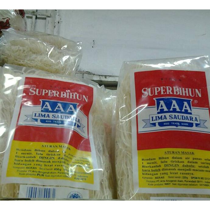 

Terlaris# Super Bihun Aaa Lima Bersaudara Kualitas Super Netto 450 Gram