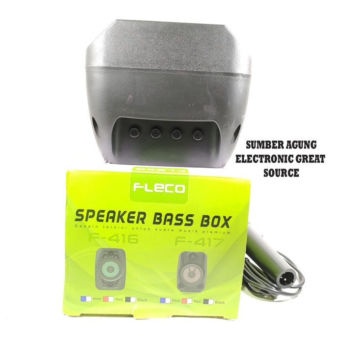 Fleco F416 F417 Speaker Bass Box 416 Bonus Mic Bluetooth LED Speaker A