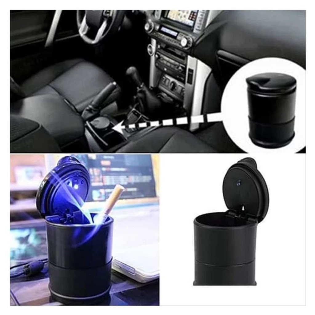 Asbak Portabel Mini Mobil Rumah Kantor With LED Car Ashtray 113144