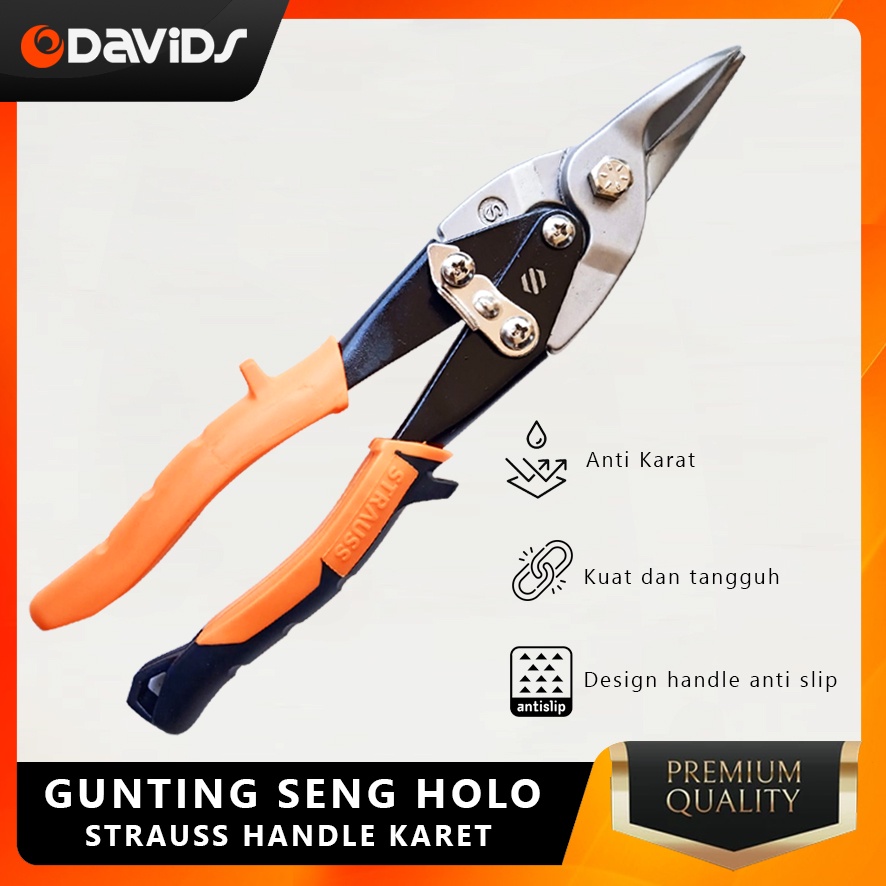 Gunting Seng Baja Ringan Galvalum Holo Hollow Rangka Strauss 10 Inch