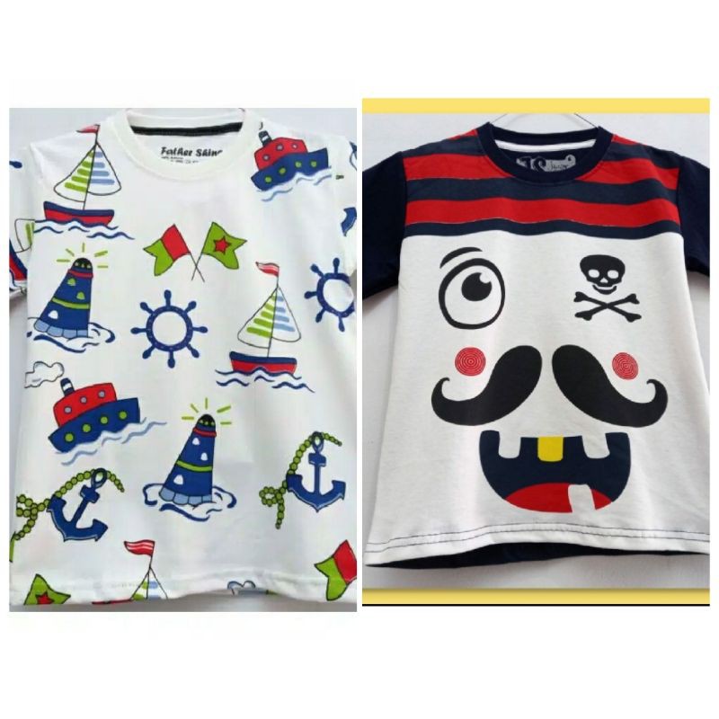 baju harian kaos anak kapal jangkar laut pirates