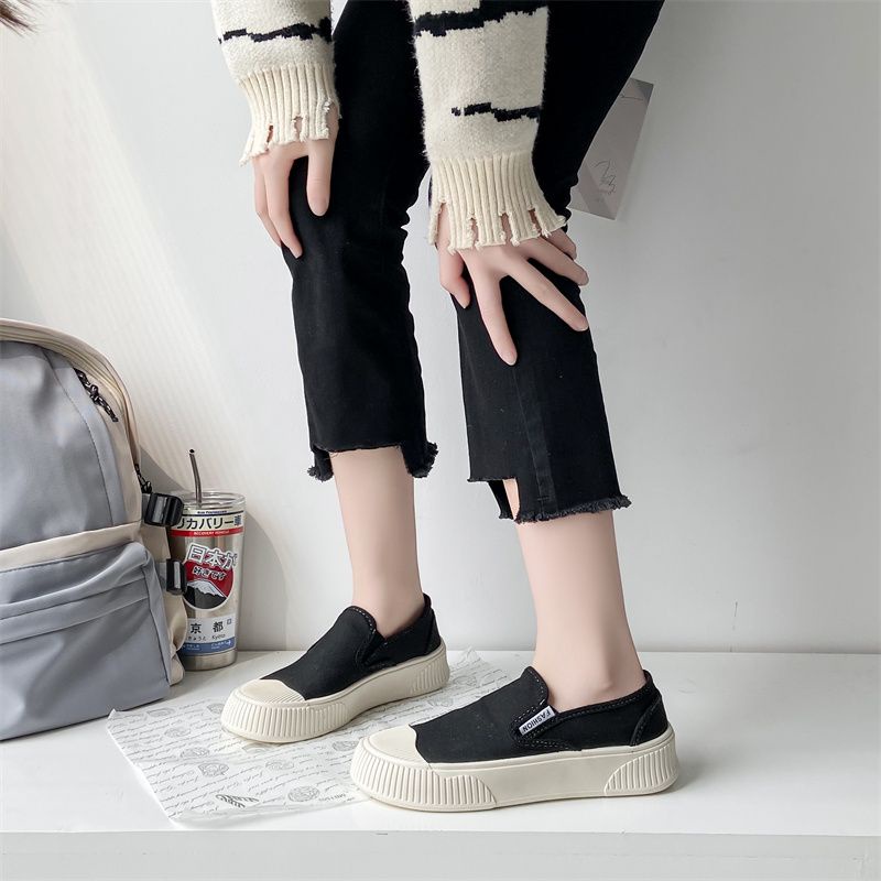 [GROSIR][COD] SEVEN_DAY SEPATU SNEAKERS WANITA KOREA IMPORT CASUAL KANVAS SHOES HITAM FQ-581