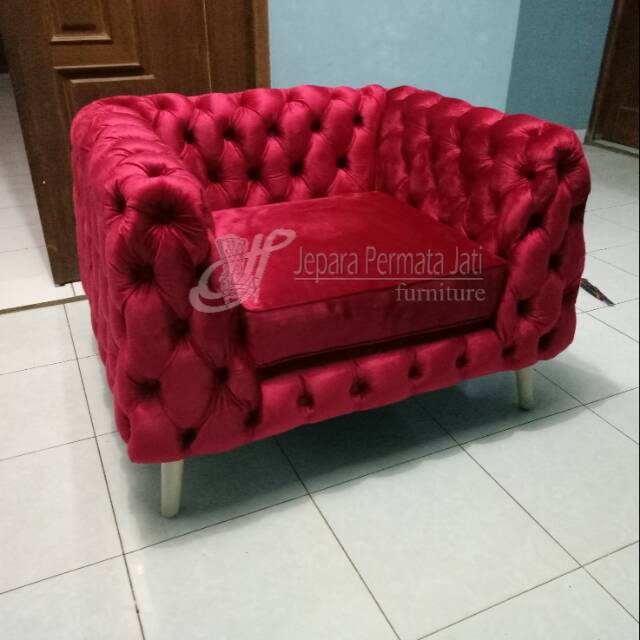 Sofa single chester full button ( chesterfield )