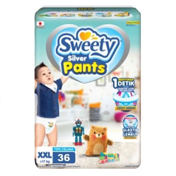 SWEETY SILVER PANTS XXL 36 PCS