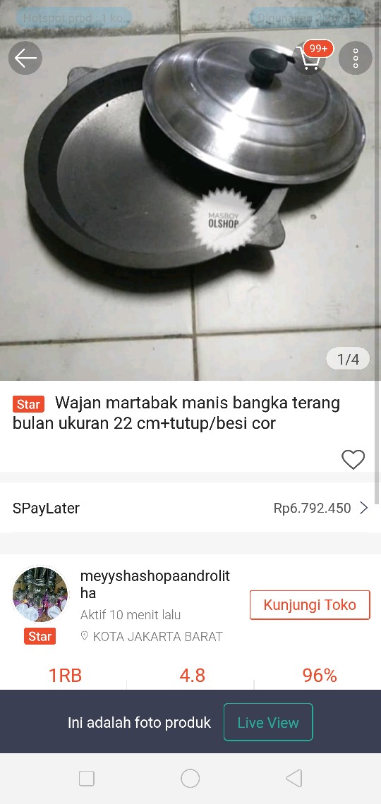 Wajan Martabak Manis Bangka Terang Bulan Ukuran 22 Cm+tutup/besi Cor