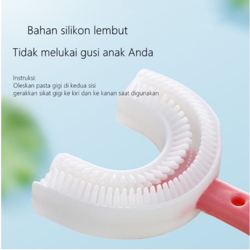 SIKAT GIGI ANAK BENTUK U / SIKAT GIGI ANAK SILIKON BPA FREE / SIKAT GIGI BABY / SIKAT GIGI BAYI / TRAINING TOOTHBRUSH SILICONE