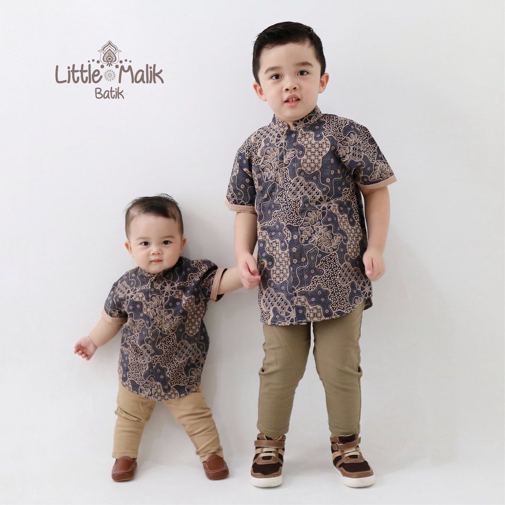 READY STOCK Kemeja Batik Couple Anak Ayah Lengan Pendek By Little Malik Batik