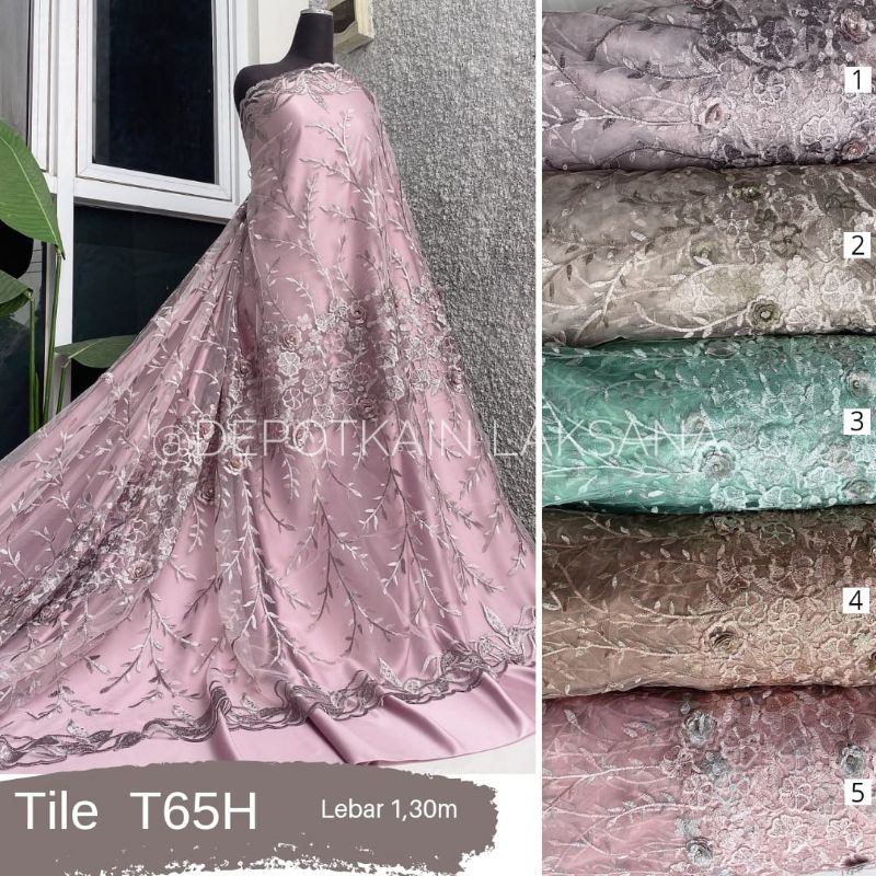 kain Tile brokat,tile bordir 3D motif tengah Tile timbul motif berlian