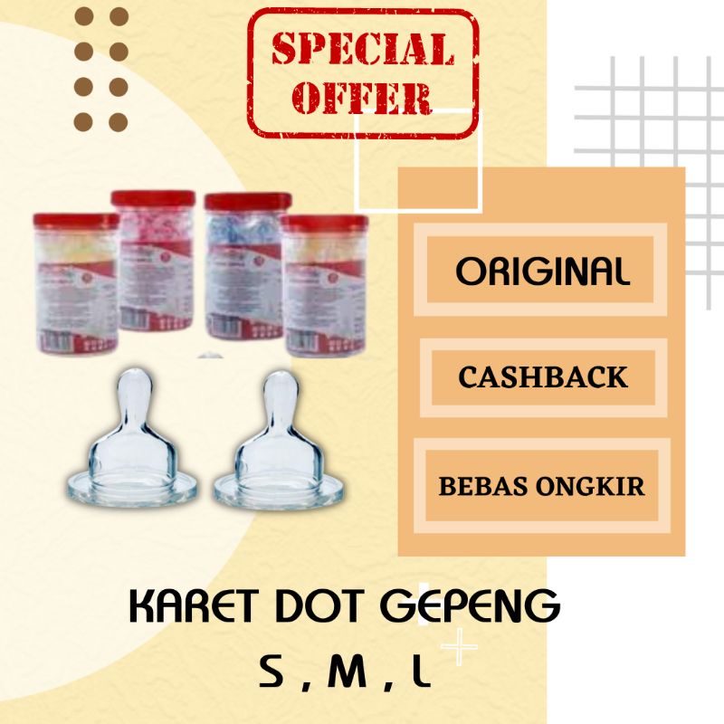 DOT BAYI GEPENG KARET DOT SILIKON NIPPLE ORTHO SIZE S M L RELIABLE