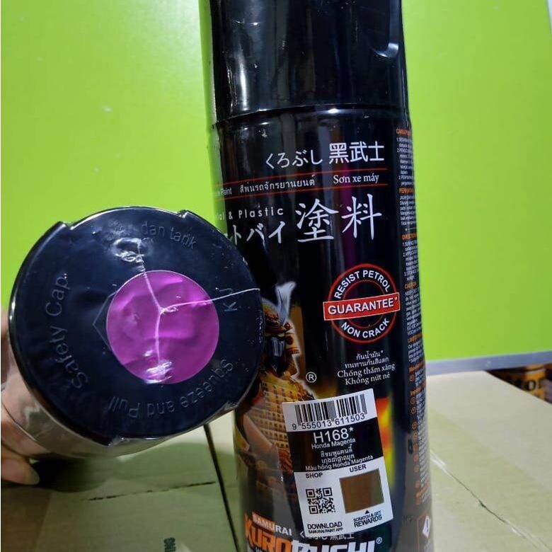 Cat Semprot Pilox Pilok New Colours Samurai Paint Kurobushi - H168* HONDA MAGENTA / Pink Magenta (400ml)