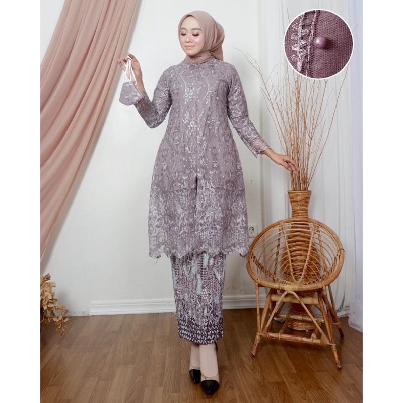 Set Kebaya Tunik Busui Set Kebaya Model Tunik Kebaya Wisuda Kebaya Modern Baju Pesta By Santiank_Kebaya