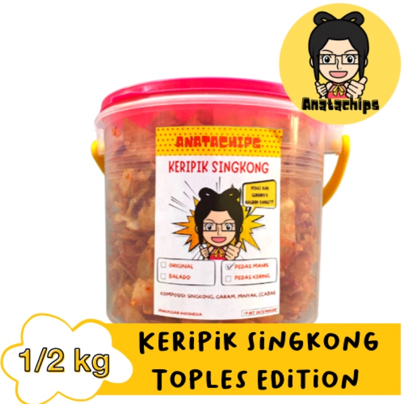 

KERIPIK SINGKONG 1/2KG TOPLES BY Anatachips