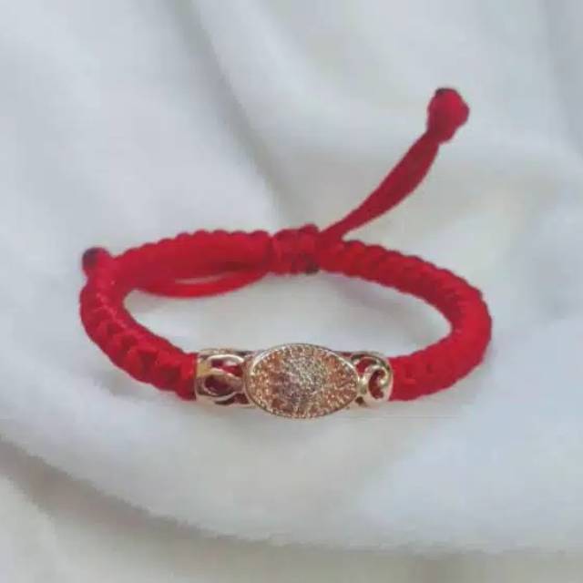 PROMO gelang tali merah YENPAO imitasi emas hongkong swarovski