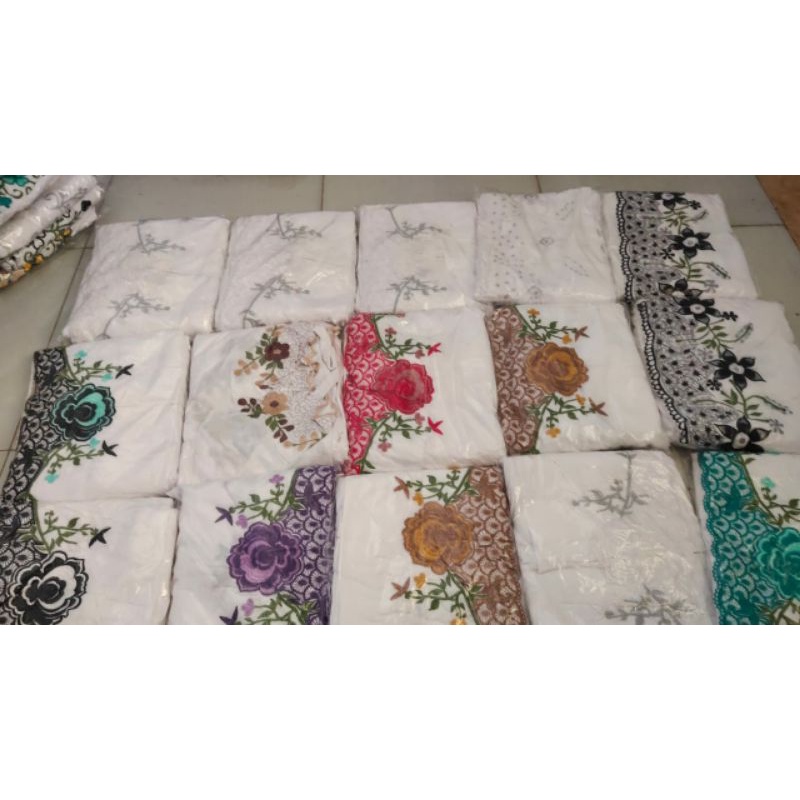 MINIMAL 10PCS  GROSIR MUKENA RAYON PREMIUM BORDIR