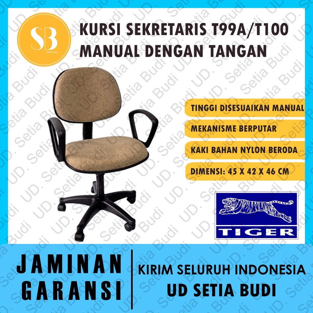 Kursi Kantor Sekretaris Tiger T-100 Manual Dengan Tangan