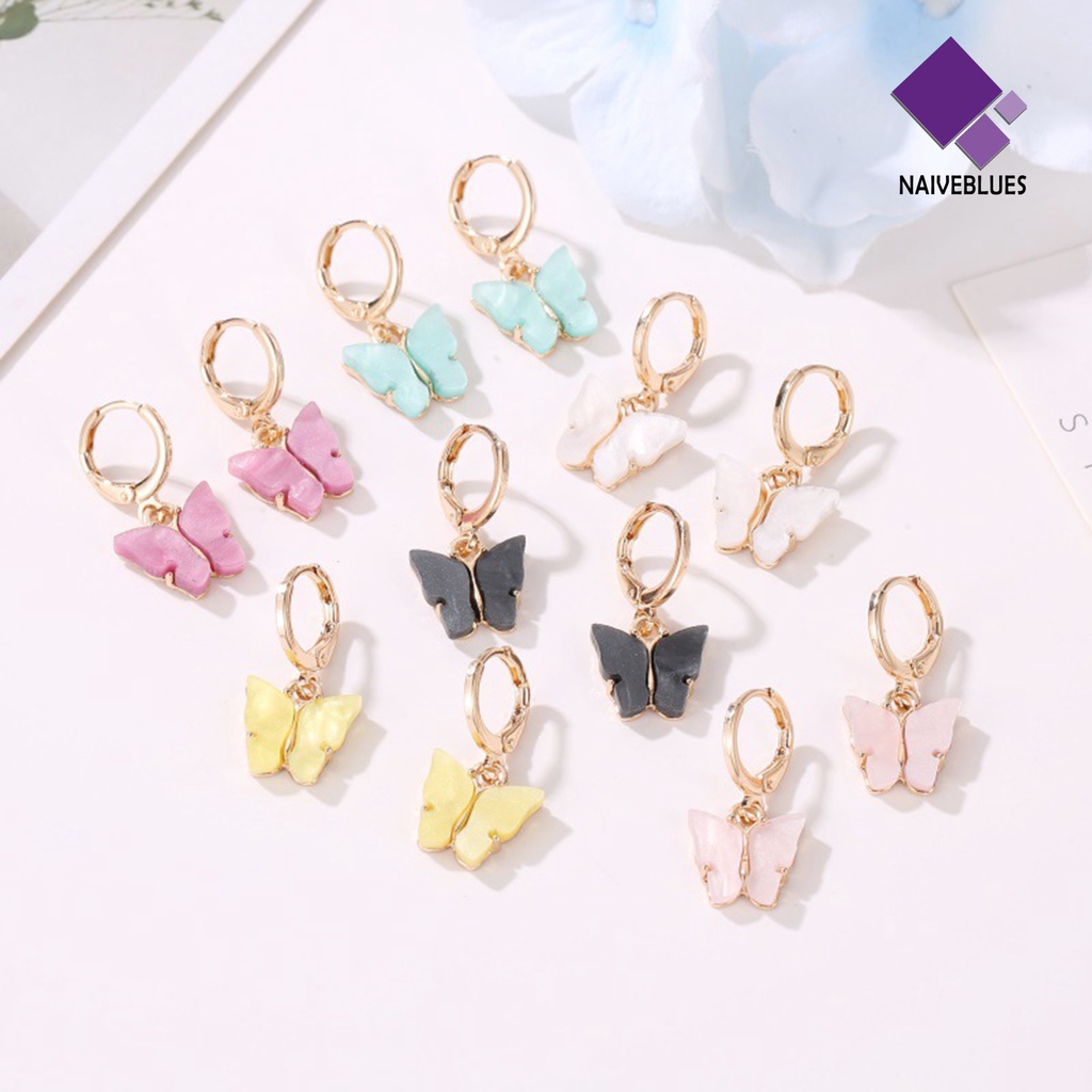 1 Pasang Anting Bentuk Hewan Bahan Akrilik Warna Cerah Untuk Wanita